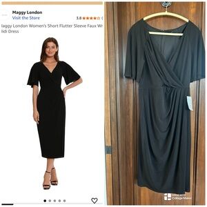 Maggy London flutter sleeve dress. Size 10 - true to size. New with tags.